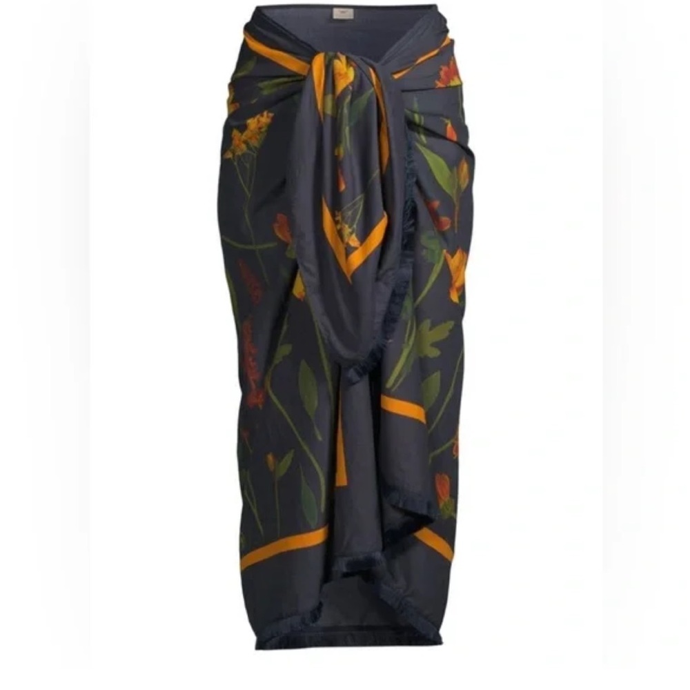 NWT  Agua by Agua Bendita Orquidea Primavera Pareo Wrap in Navy